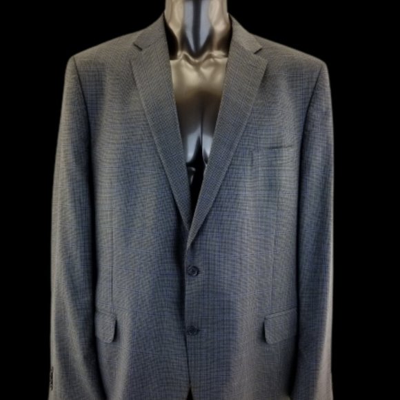 Peter Millar Mens Sport Coat Gray Windowpane Dual - Picture 1 of 5